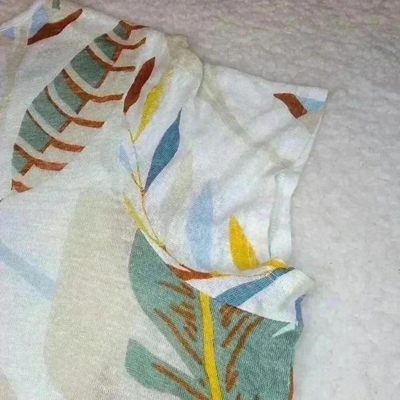 Cynthia Rowley Linen Top Womens 1X Boho Flowy Fall Floral Leaves Lagenlook - Picture 15 of 16